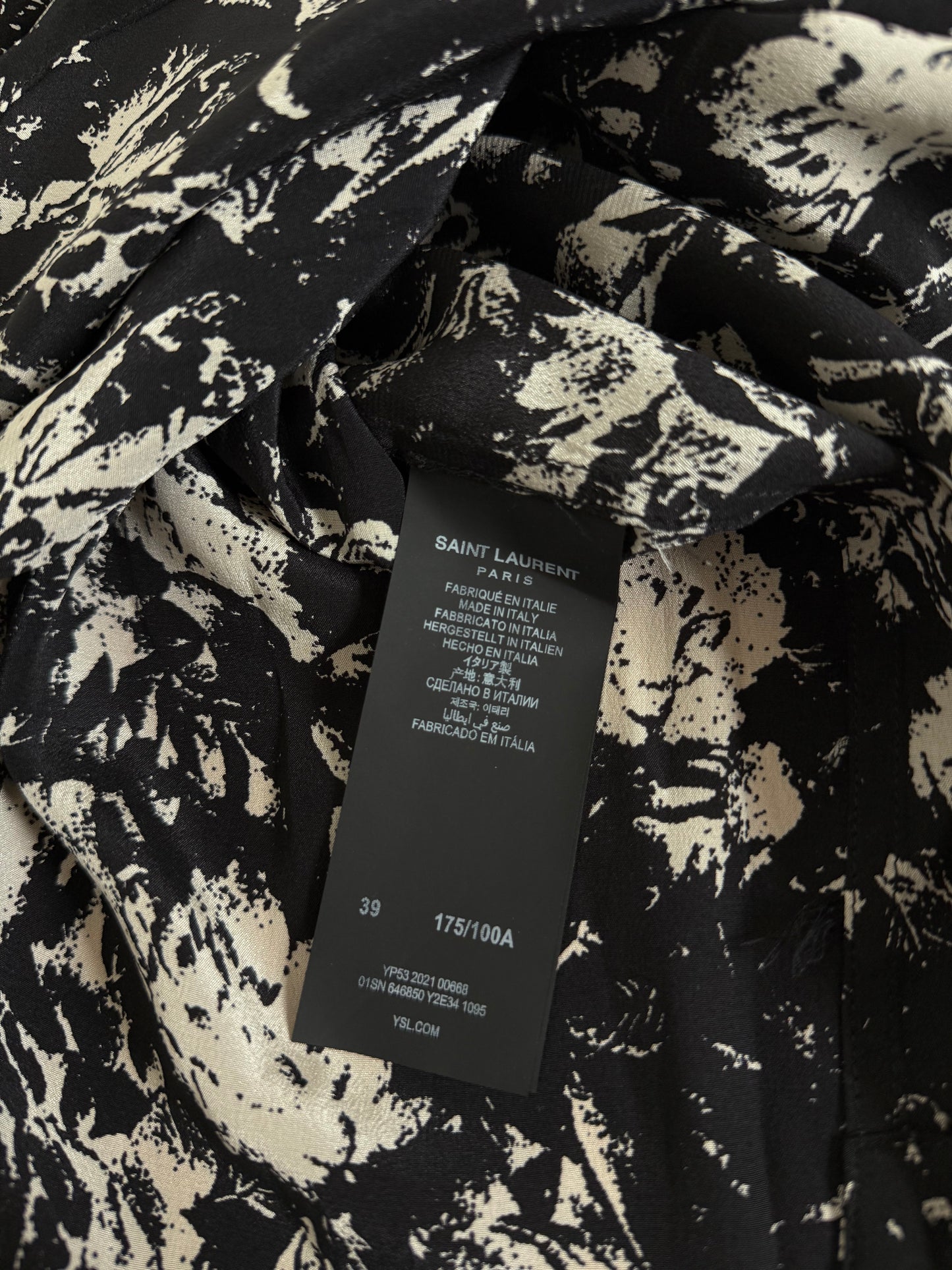 SAINT LAURENT SS21 FLORAL SILK SHIRT