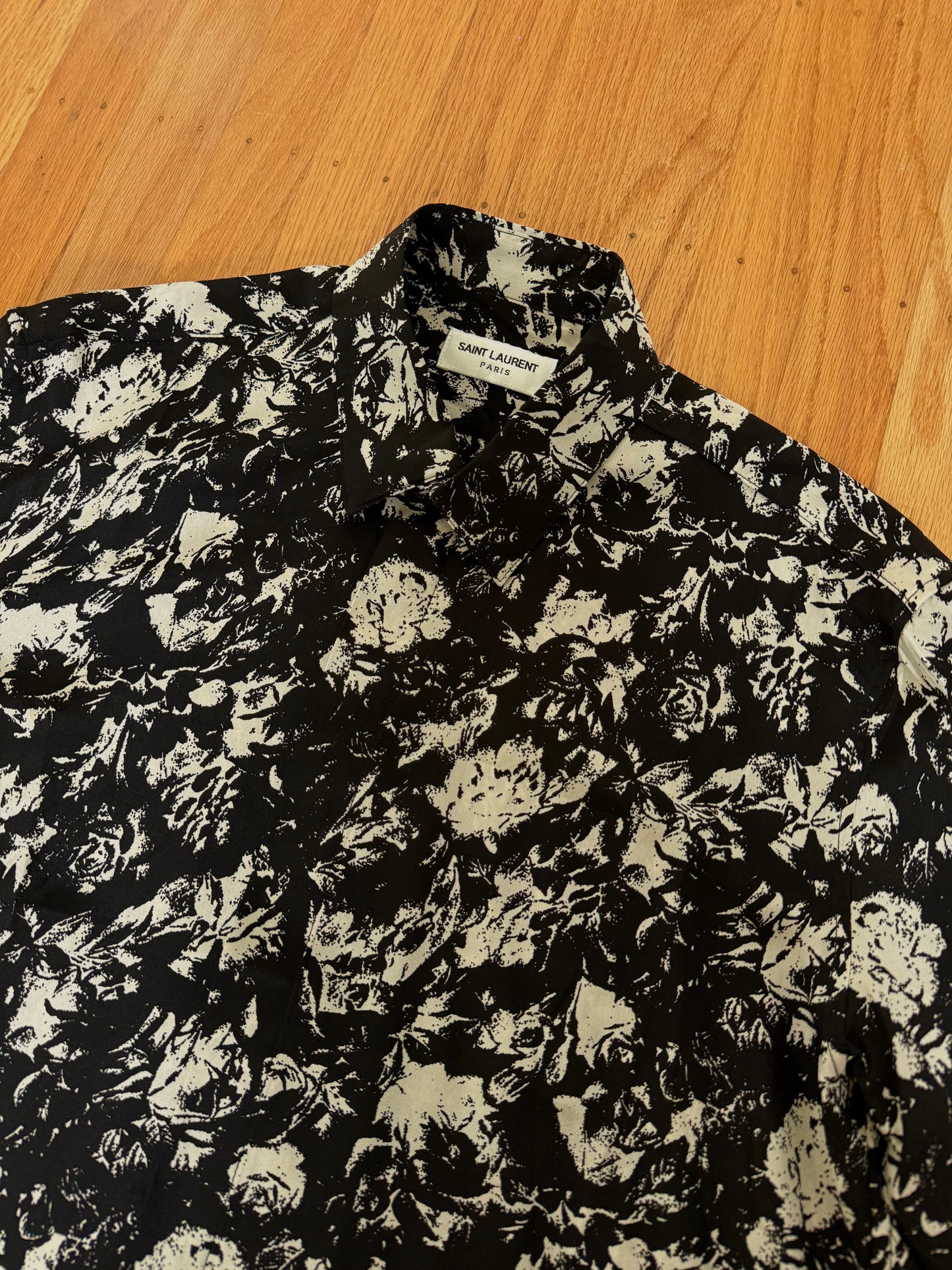 SAINT LAURENT SS21 FLORAL SILK SHIRT