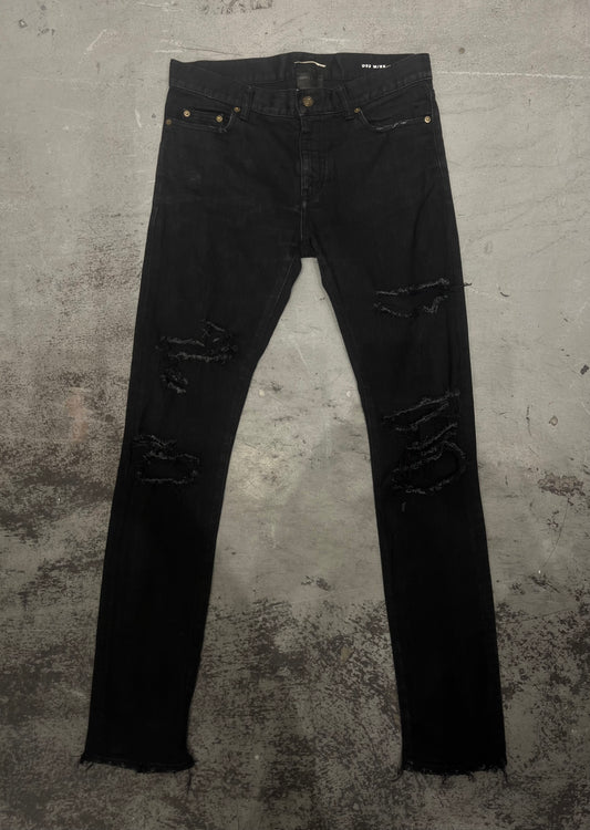 SAINT LAURENT FW15 by Hedi Slimane Distressed Crash D02 Denim