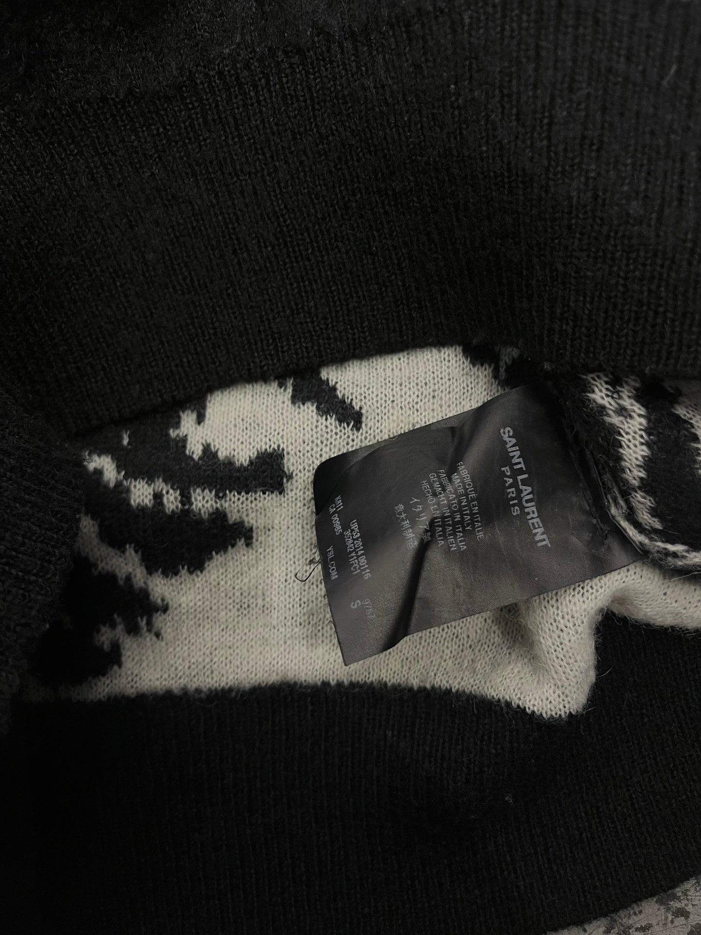 Saint Laurent FW14 by Hedi Slimane Zebra Print Sweater