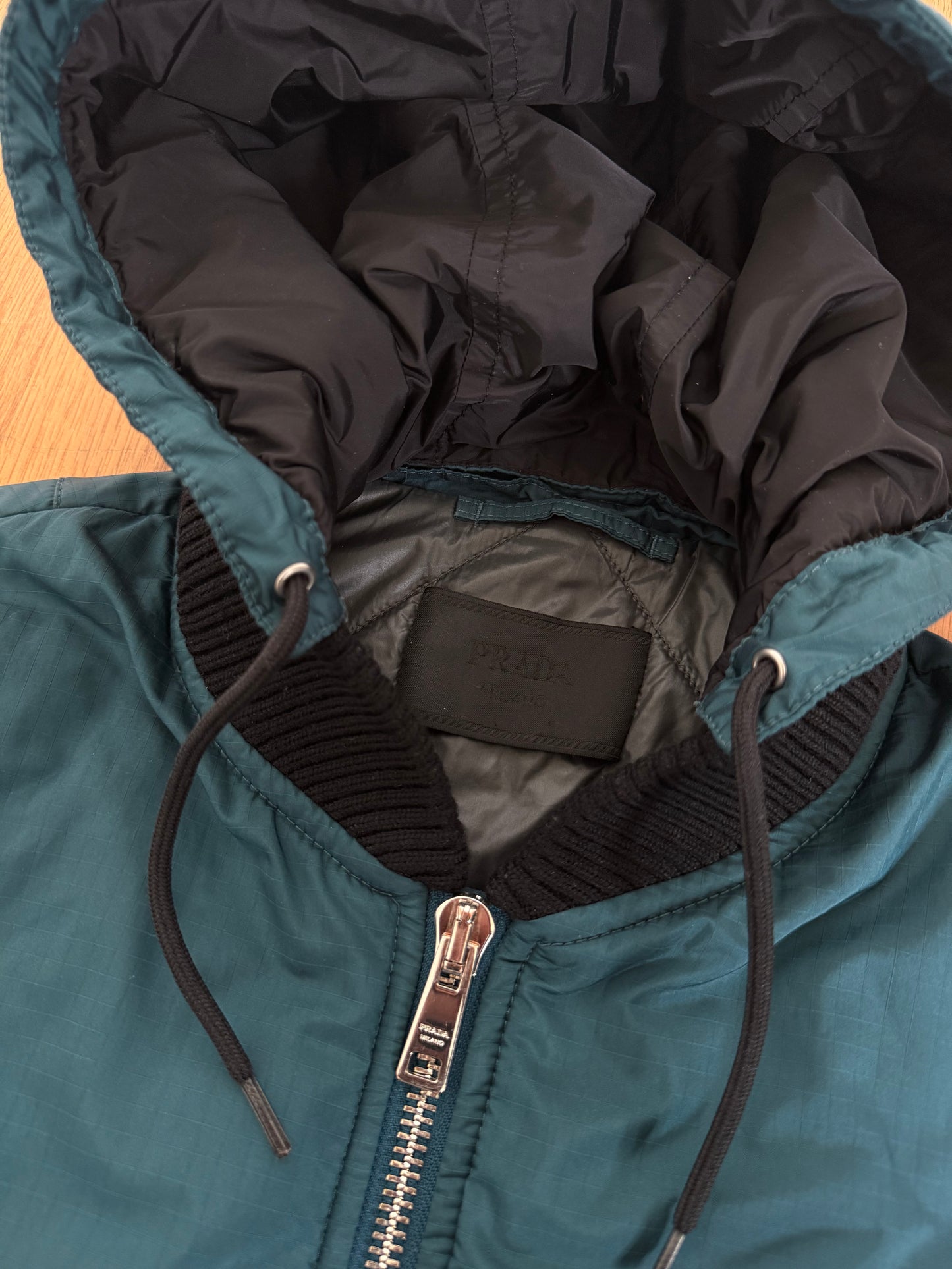 PRADA AW18 HOODED BOMBER JACKET
