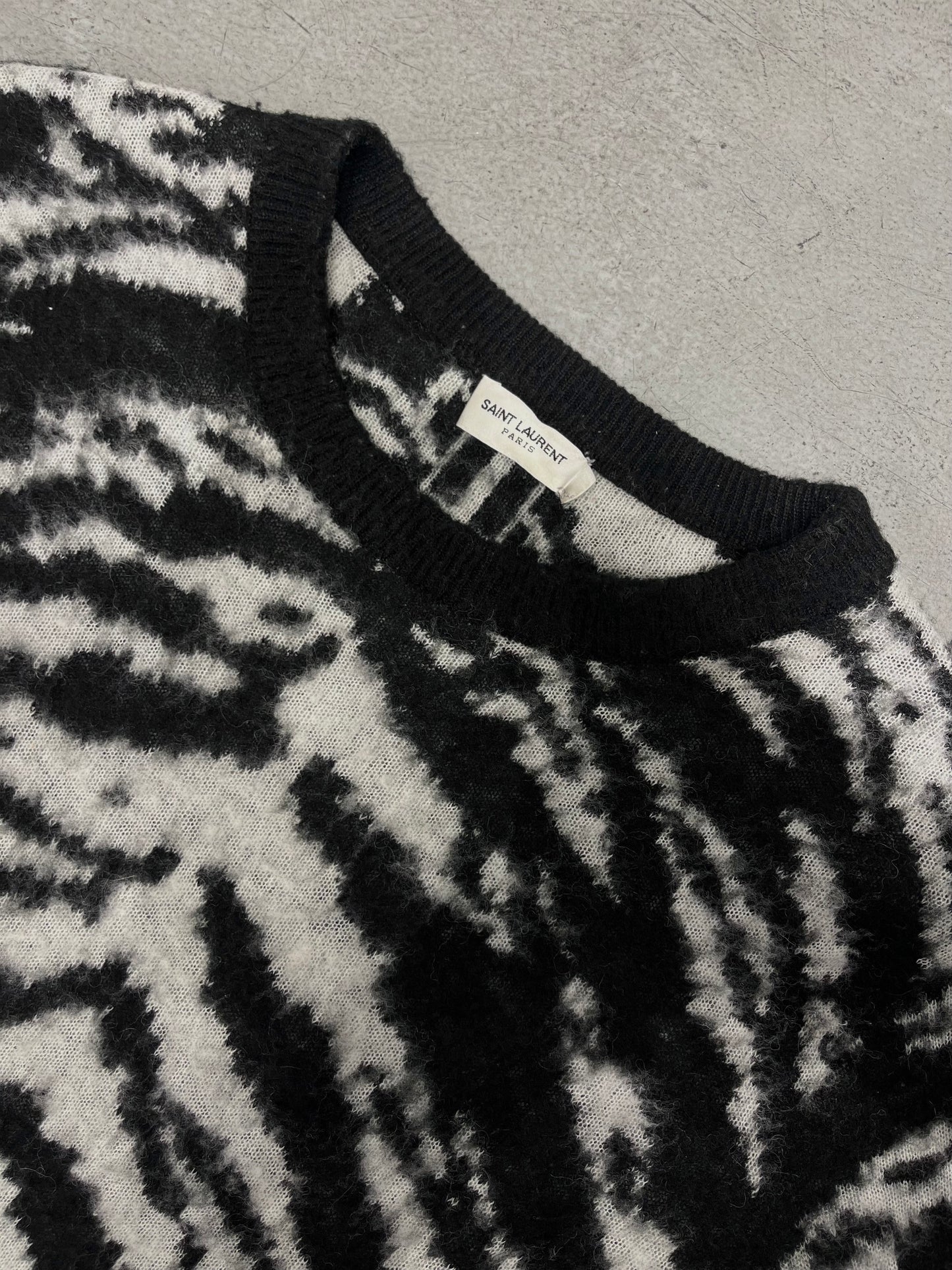 Saint Laurent FW14 by Hedi Slimane Zebra Print Sweater